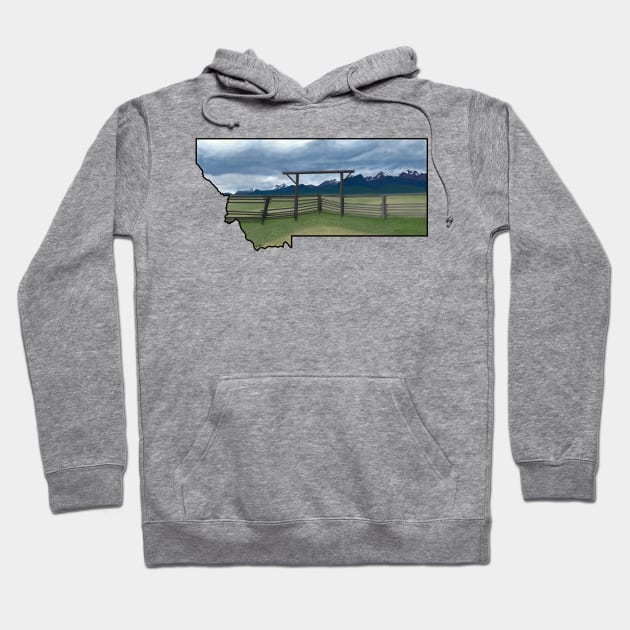 Montana - Mountain Storm Over the Old Corral Hoodie by EcoElsa